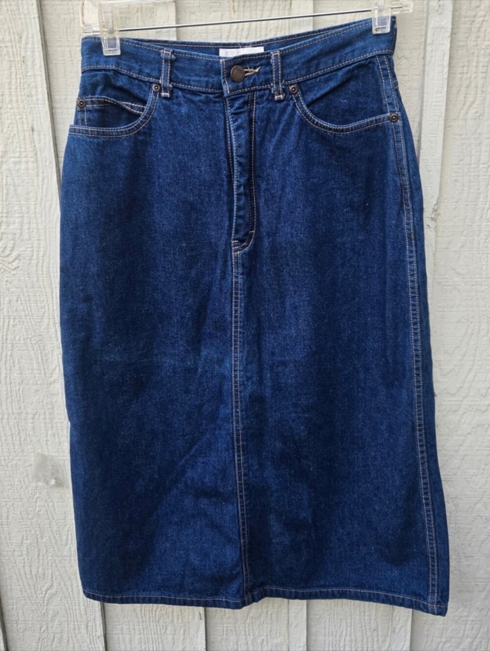 Vintage Calvin Klein Denim Midi Skirt Size 10  Made in USA
